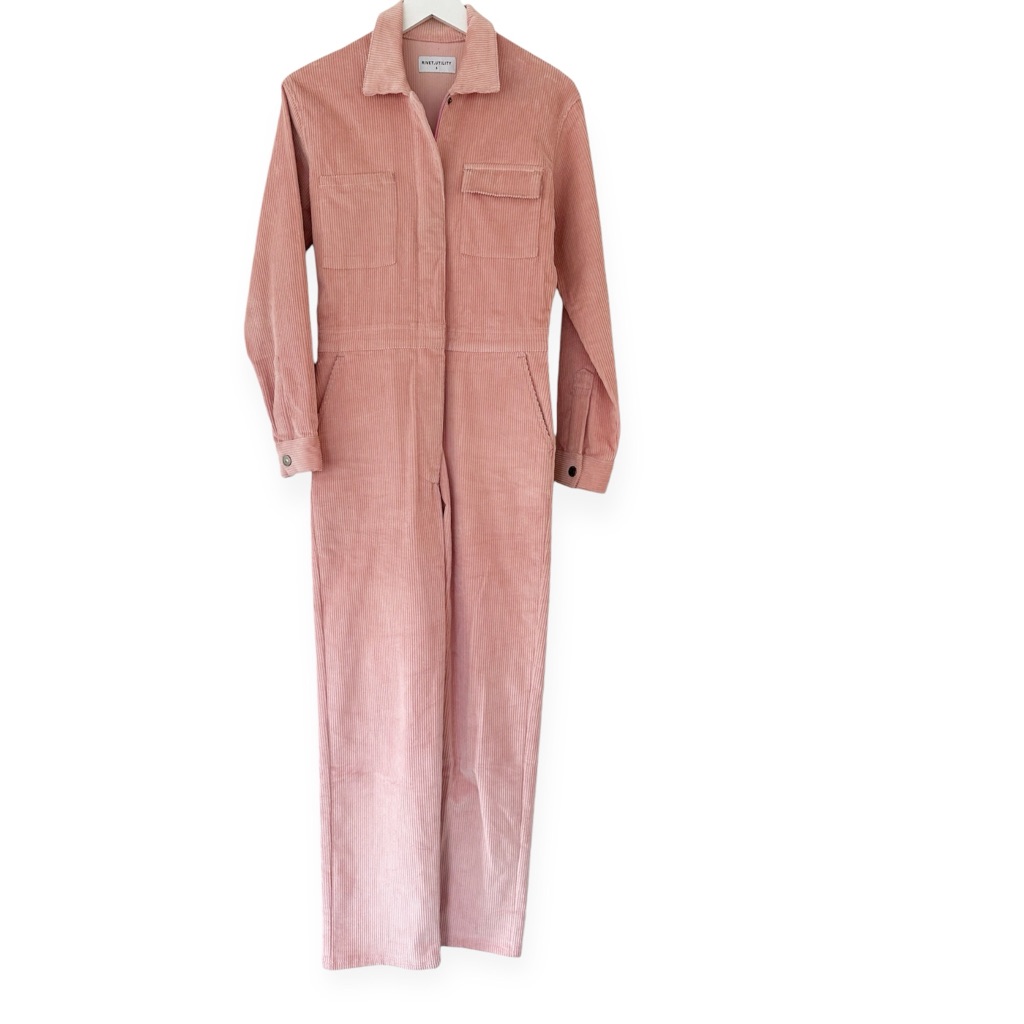 Rivet Utility Bigwig Jumpsuit - Pink Corduroy Nwot
